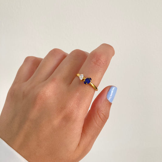 Dainty Navy Stone Ring