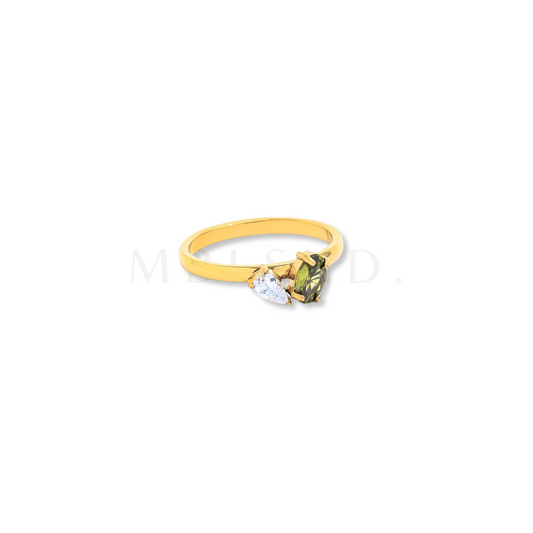 Dainty Olive Stone Ring