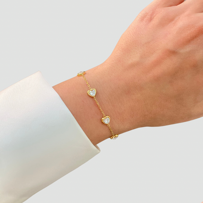 White Hearts Bracelet