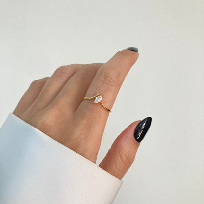 Teardrop Solitaire Ring