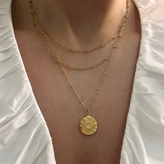 Moon Triple Layered Necklace