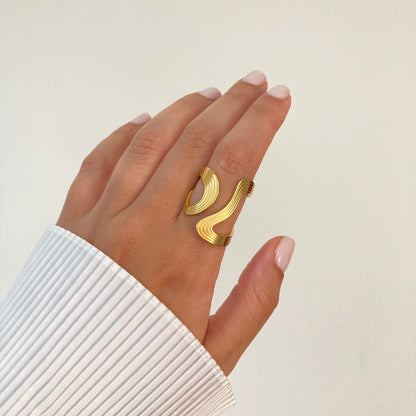 Ribbed Irregular Ring