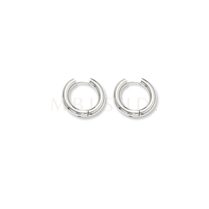 Small Chunky Earrings Silver
