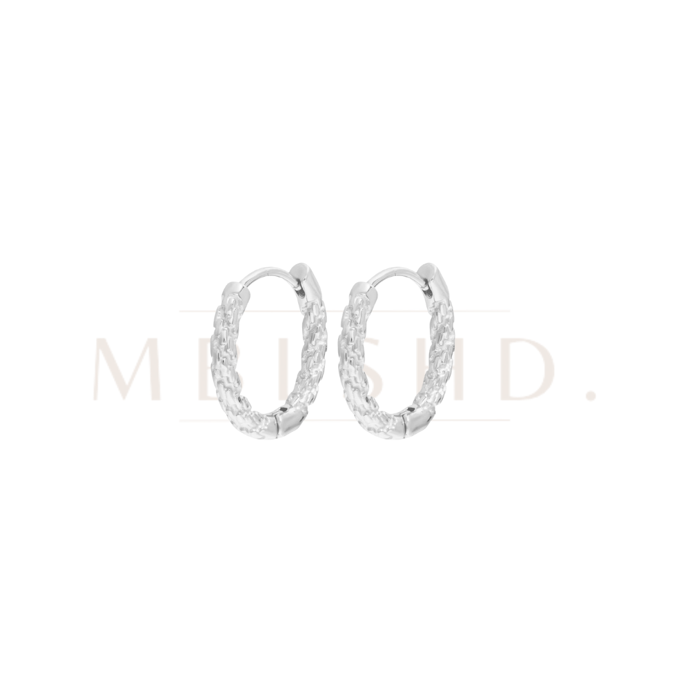 Silver twisted oval Earrings