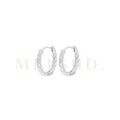 Silver twisted oval Earrings