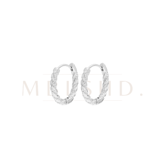 Silver twisted oval Earrings