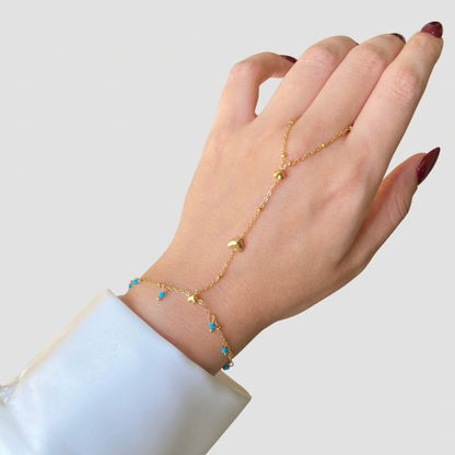 Blue heart Handchain