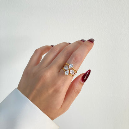 Radiant Teardrop Ring Set