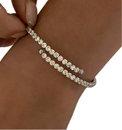 Wrap Tennis Bangle Silver