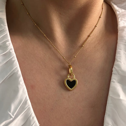 Double Sided Heart Pendant Necklace