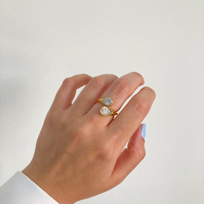 Double Teardrop Bybass Ring