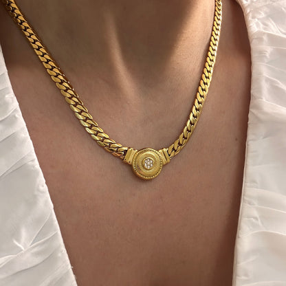 Chunky Round Pendant Necklace