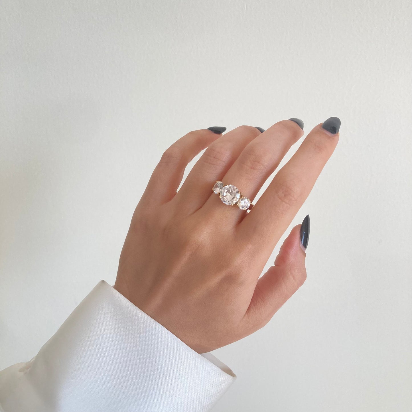 Embellished Crown Trio Ring