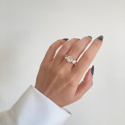 Embellished Crown Trio Ring