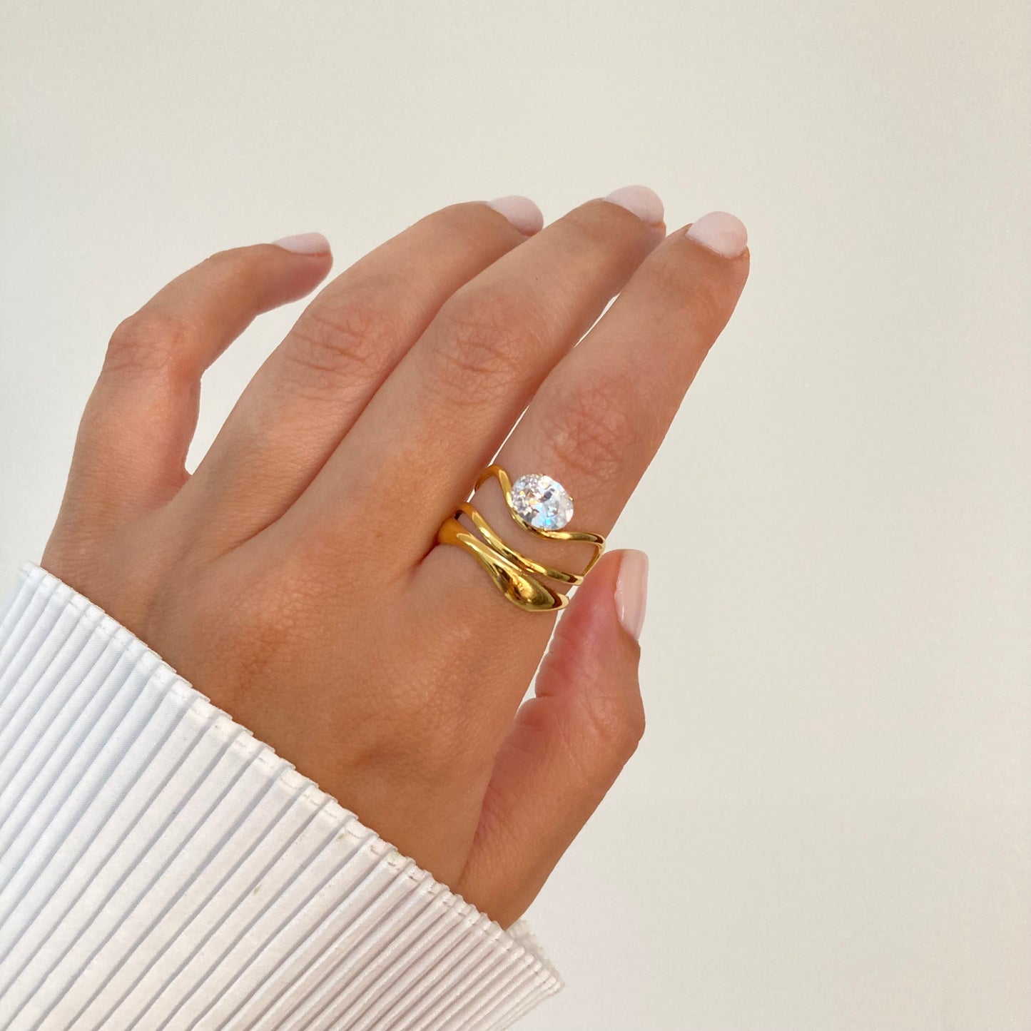 Triple Layer Zircon Ring