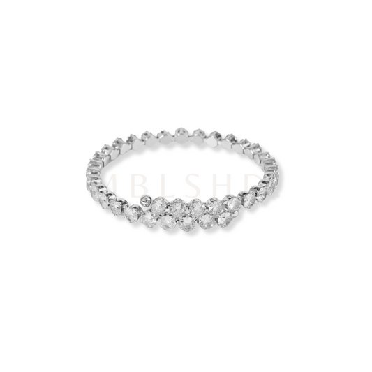 Statement Tennis Bangle Silver