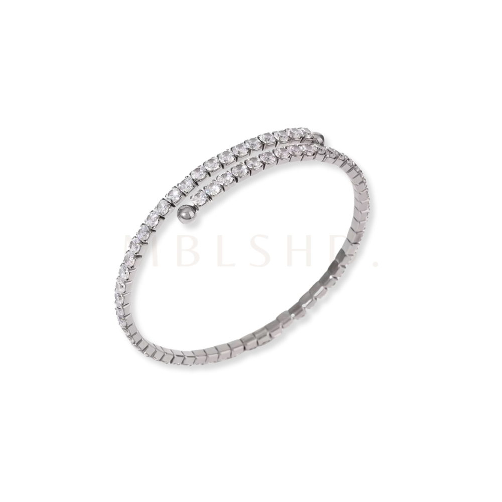 Wrap Tennis Bangle Silver