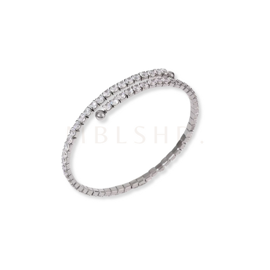 Wrap Tennis Bangle Silver