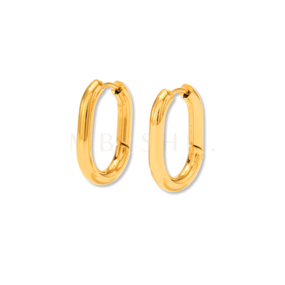 Oval Hoop Earrings Gold