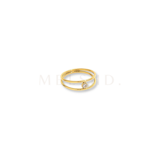 Zircon Hollow Layered Ring