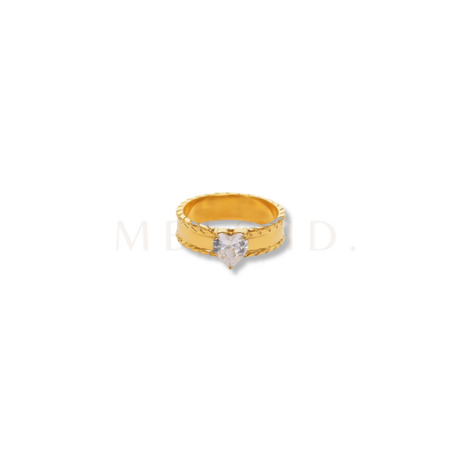 Wide Band Heart Ring