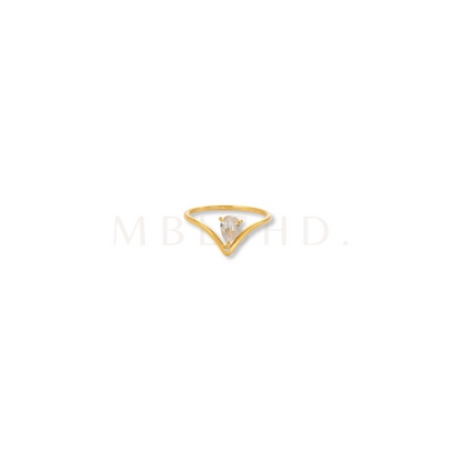 V Shaped Solitaire Ring