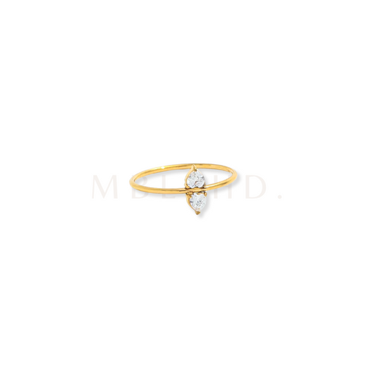 Two Hearts Solitaire Ring