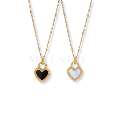 Double Sided Heart Pendant Necklace