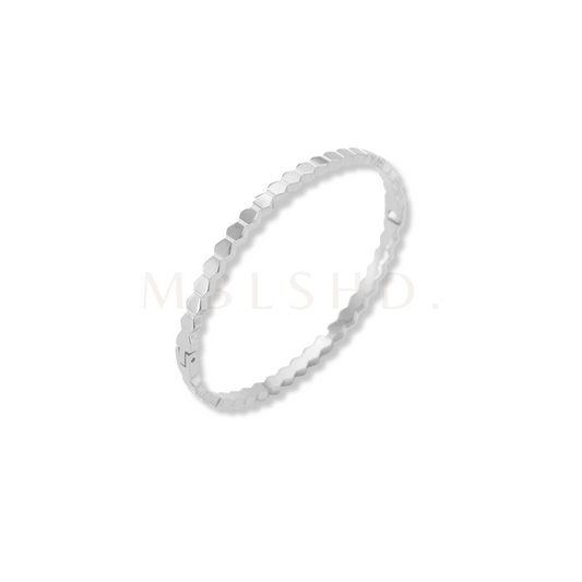 Hexagon Bangle Silver
