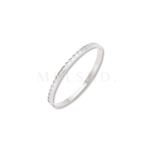Square Zircon Bangle Silver