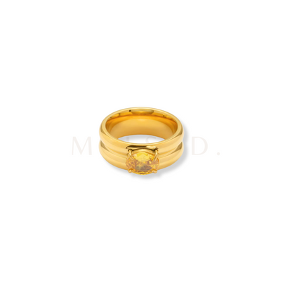 Yellow Wide Band Ring