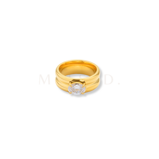 White Wide Band Ring