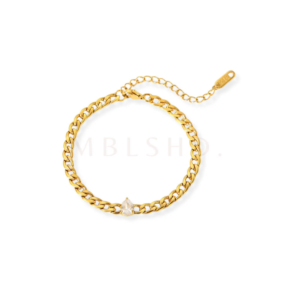 Teardrop Zircon Chain Bracelet
