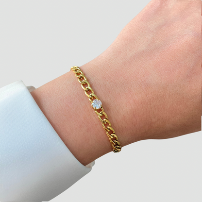 Round Zircon Chain Bracelet