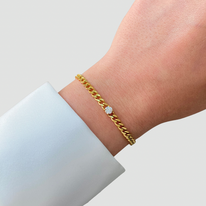 Small Round Zircon Chain Bracelet