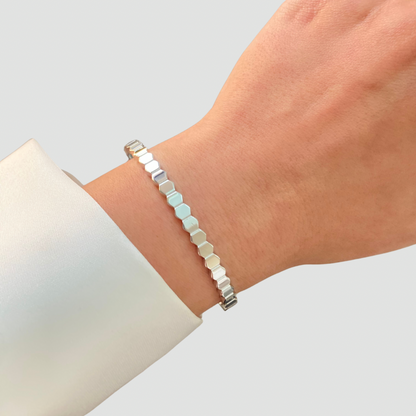 Hexagon Bangle Silver