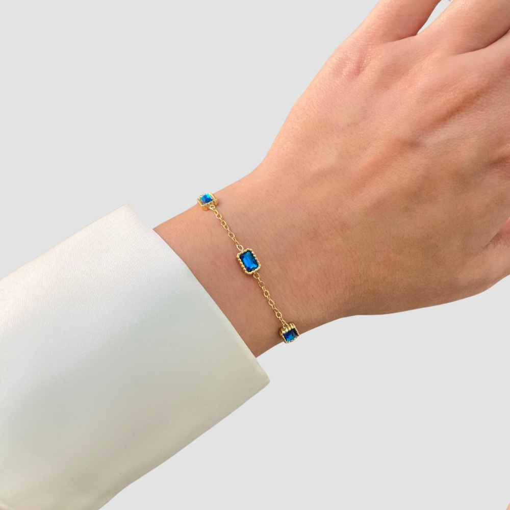 Blue Stones Bracelet Gold