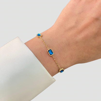 Blue Stones Bracelet Gold