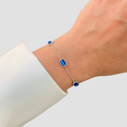 Blue Stones Bracelet Silver