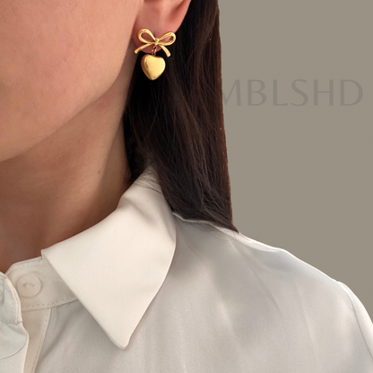 Bow & Heart Earrings