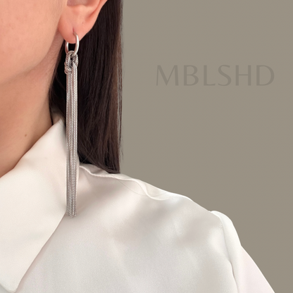 Long Tassel Earrings Silver