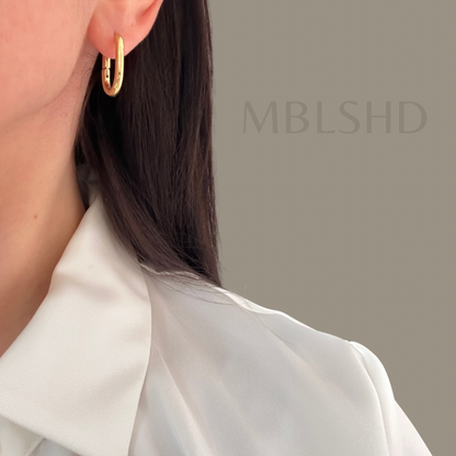 Oval Hoop Earrings Gold