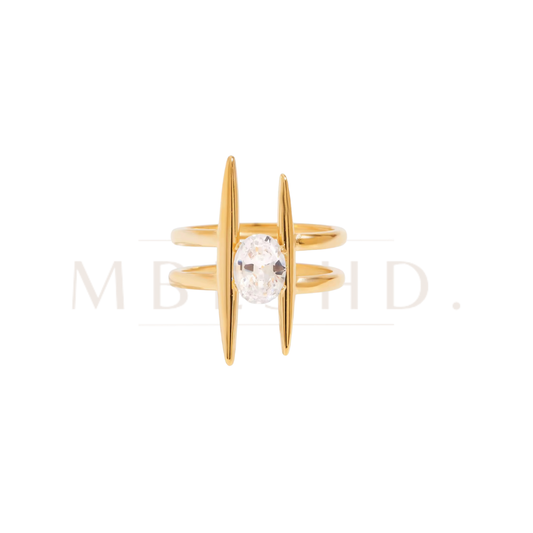 H Shape Zircon Ring