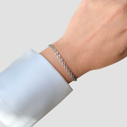 Attached Heart silver bracelet