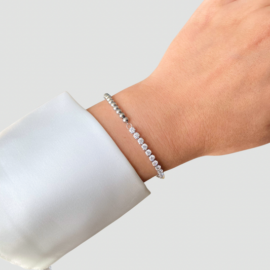 Tennis Ball Silver Bracelet