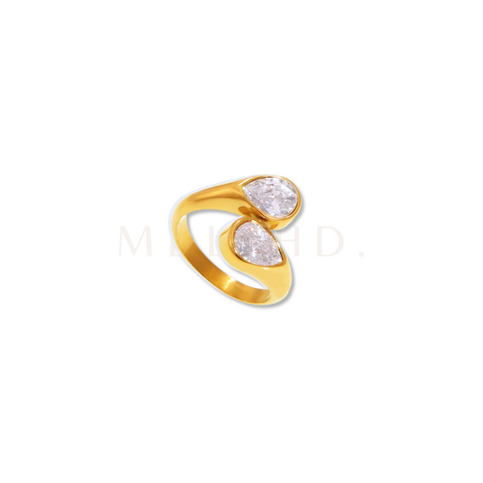 Double Teardrop Bybass Ring