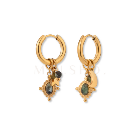 Green Charms Earrings