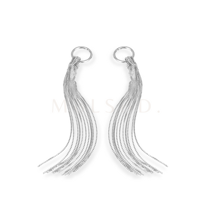 Long Tassel Earrings Silver