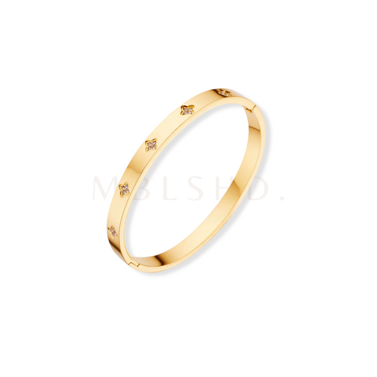 Clover Zircon Bangle