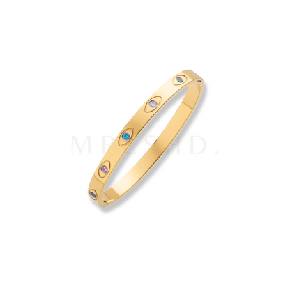 Colorful Eye Bangle Gold